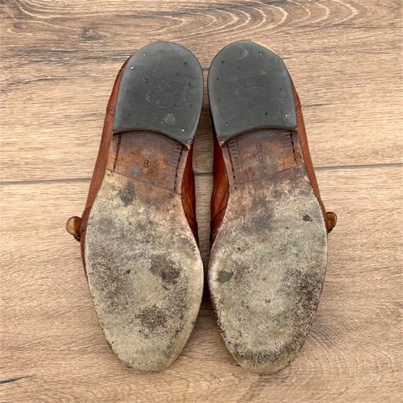 Bostonian Florentine Mens Size 8 Brown Leather Vintage Monk Strap Kiltie Loafers - Picture 8 of 10